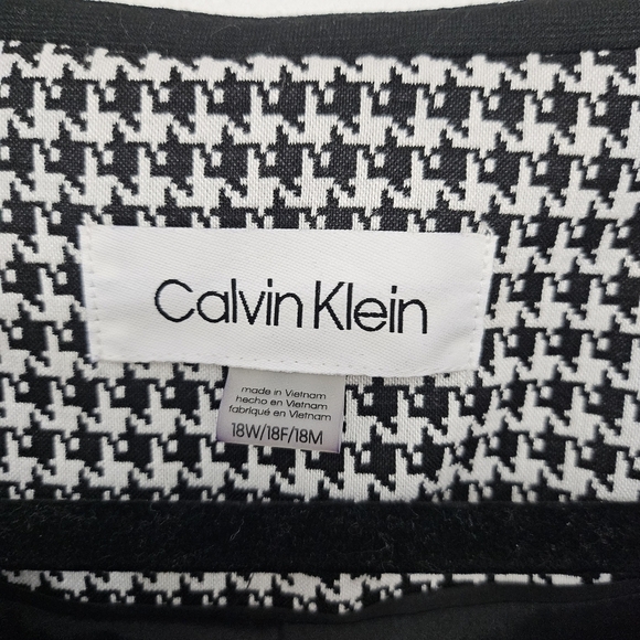 Calvin Klein Elegant Black and White Houndstooth Suit Jacket size 18 - Picture 4 of 12